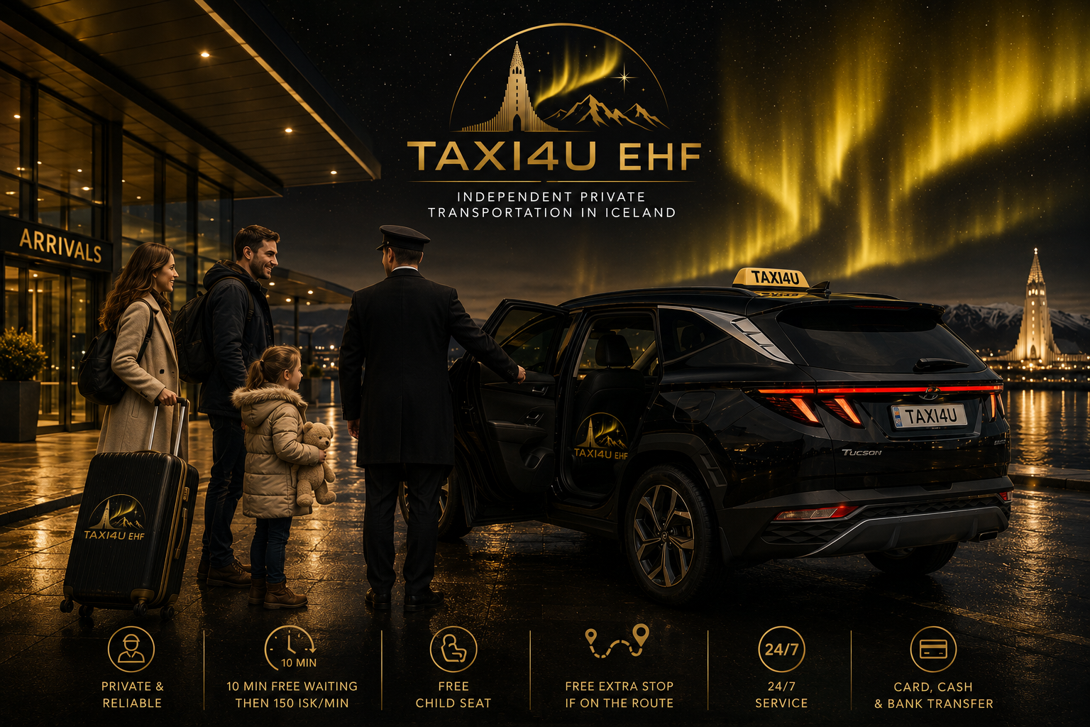 Taxi4U private transportation in Iceland